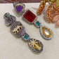 Gem Cascade Statement Earrings Art Deco Drop Earrings Luxury Bridal Earrings