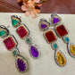 Gem Cascade Statement Earrings Art Deco Drop Earrings Luxury Bridal Earrings