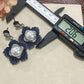 Royal Bloom Pearl Earrings Floral Statement Earrings Blue Evening Earrings