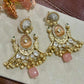 Rosé Royale Chandbali Earrings Pearl Drop Statement Earrings Vintage Ethnic Jewelry