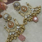 Rosé Royale Chandbali Earrings Pearl Drop Statement Earrings Vintage Ethnic Jewelry