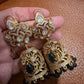 Black Gold Kundan Jhumka Earrings: Statement Bridal Jhumki Jewelry