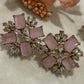Blossom Spark Stud Earrings Floral Statement Studs Elegant Designer Earrings