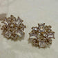 Blossom Spark Stud Earrings Floral Statement Studs Elegant Designer Earrings