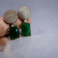 Emerald Green Statement Stud Earrings Luxury Geometric Drop Earrings
