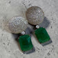 Emerald Green Statement Stud Earrings Luxury Geometric Drop Earrings