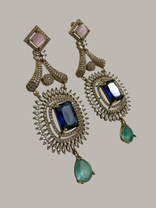 Celestial Halo Drop Earrings Luxury Statement Earrings Designer Cocktail Jewelry