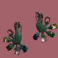 Tropical Bird Statement Earrings Colorful Designer Drop Earrings