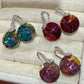 Disc Drop Earrings with Cubic Zirconia, Round Faceted Stones, Glam Statement Jewelry