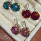 Disc Drop Earrings with Cubic Zirconia, Round Faceted Stones, Glam Statement Jewelry