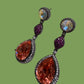 Peach Drop Earrings Statement Teardrop Earrings Glam Party Jewelry