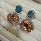Statement Geometric Drop Earrings with Cubic Zirconia Accents – Luxury Dangle Style