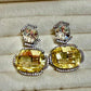 Statement Geometric Drop Earrings with Cubic Zirconia Accents – Luxury Dangle Style