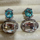 Statement Geometric Drop Earrings with Cubic Zirconia Accents – Luxury Dangle Style