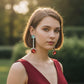 Art Deco Linear Baguette Drop Earrings – Elegant Halo Gemstone Statement Jewelry