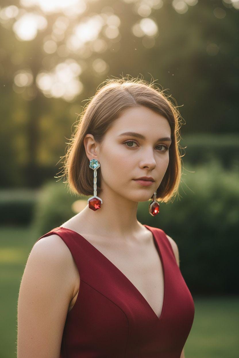 Art Deco Linear Baguette Drop Earrings – Elegant Halo Gemstone Statement Jewelry