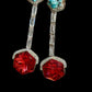Art Deco Linear Baguette Drop Earrings – Elegant Halo Gemstone Statement Jewelry