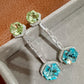 Art Deco Linear Baguette Drop Earrings – Elegant Halo Gemstone Statement Jewelry