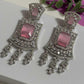 Blush Pink Crystal Statement Earrings Art Deco Bridal Earrings Luxury CZ Dangle Earrings