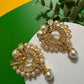 Gold Pearl Hoop Earrings Crystal Statement Earrings Luxury Pearl Dangle Earrings