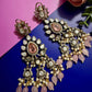 Pink Kundan Chandelier Earrings Bridal Statement Earrings Pearl Dangle Earrings
