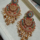 Royal Chandbali Statement Earrings Gold Polki Bridal Earrings Pearl