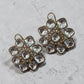 Floral Polki Stud Earrings Gold Statement Earrings Traditional Kundan Style Earrings