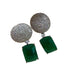 Emerald Green Statement Stud Earrings Luxury Geometric Drop Earrings