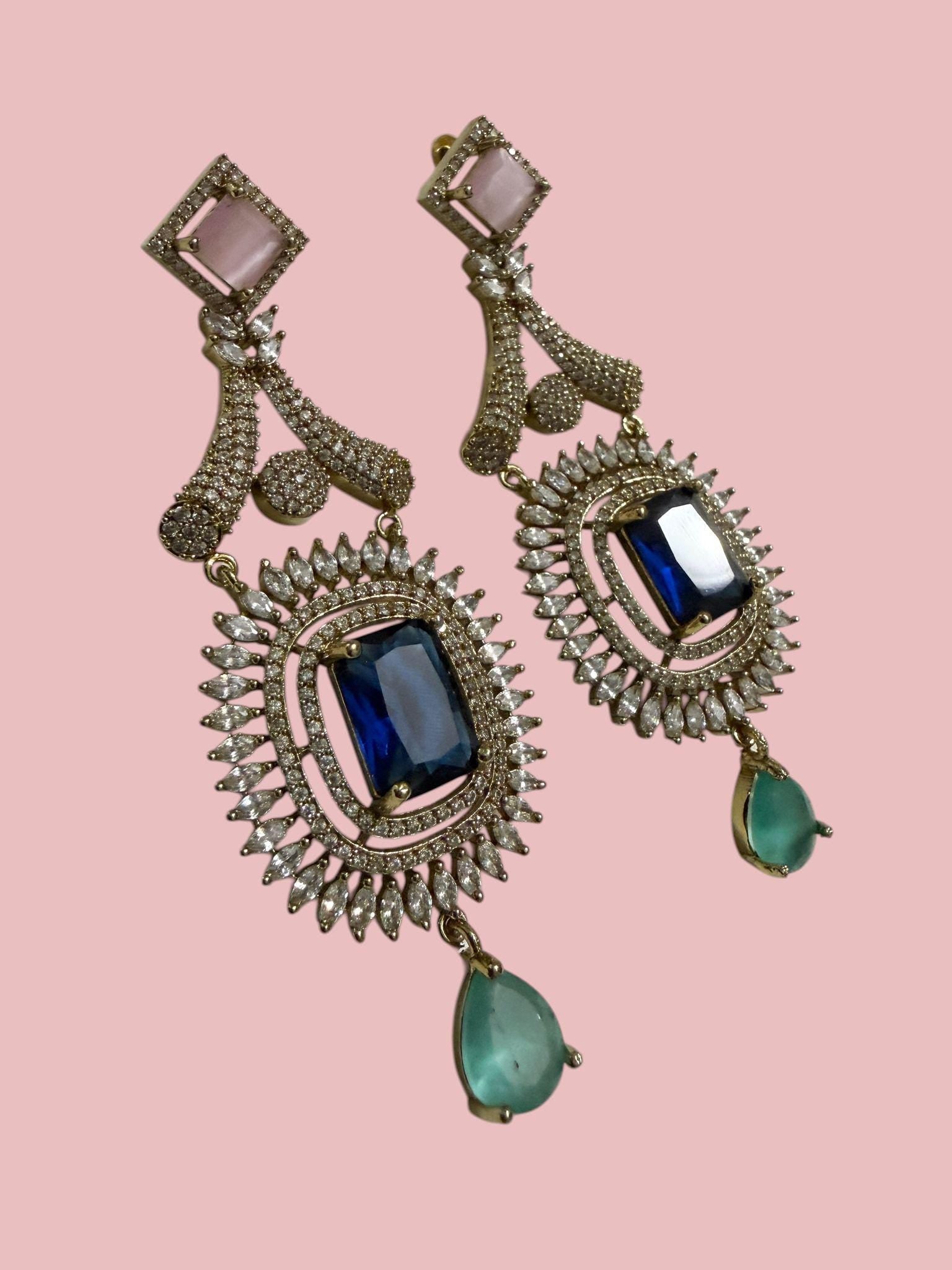 Celestial Halo Drop Earrings Luxury Statement Earrings Designer Cocktail Jewelry