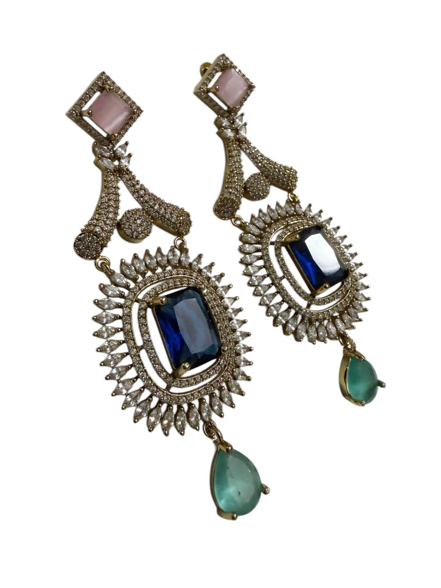 Celestial Halo Drop Earrings Luxury Statement Earrings Designer Cocktail Jewelry