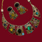 Bohemian Mosaic Jewelry Set Colorful Statement Necklace and Earrings Set