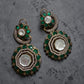 Emerald Floral Statement Earrings Vintage Inspired Drop Earrings