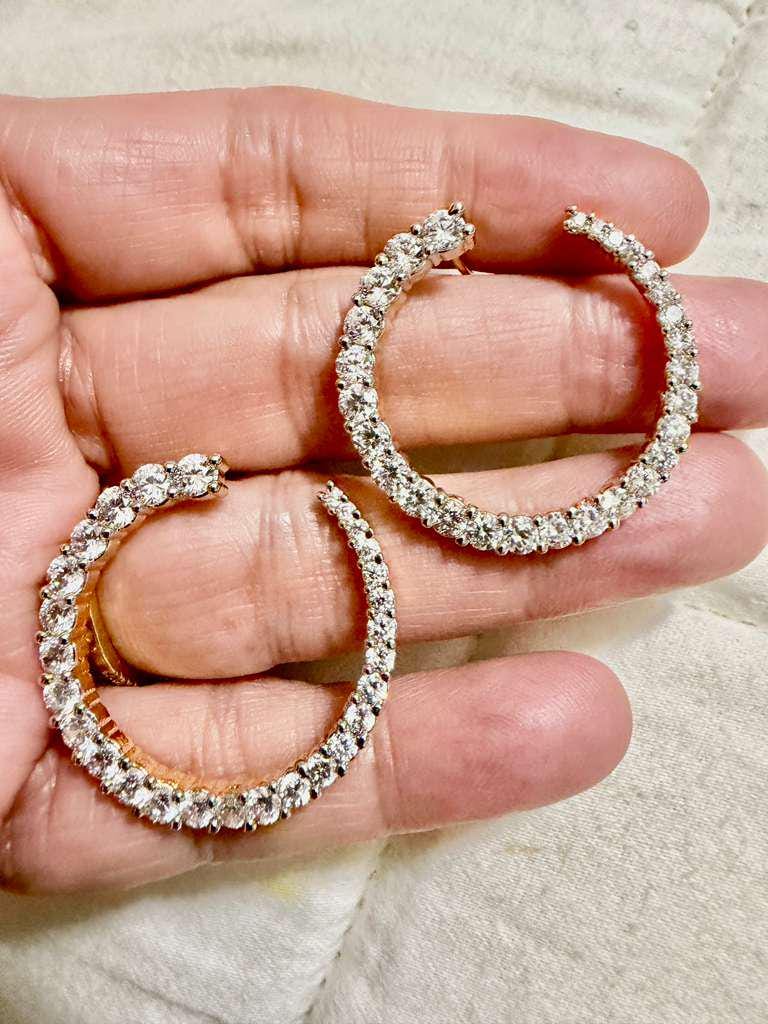 Minimal Pavé Hoop Earrings Elegant Open Circle Earrings Everyday Luxury Jewelry