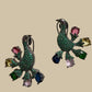 Tropical Bird Statement Earrings Colorful Designer Drop Earrings