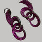 Fuchsia Chain Link Earrings Bold Statement Drop Earrings