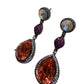 Peach Drop Earrings Statement Teardrop Earrings Glam Party Jewelry