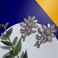 Silver Crystal Floral Earrings Statement CZ Stud Earrings Elegant Bridal Earrings