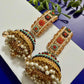 Colorful Traditional Jhumka Earrings Indian Bridal Earrings Ethnic Statement Jewelry
