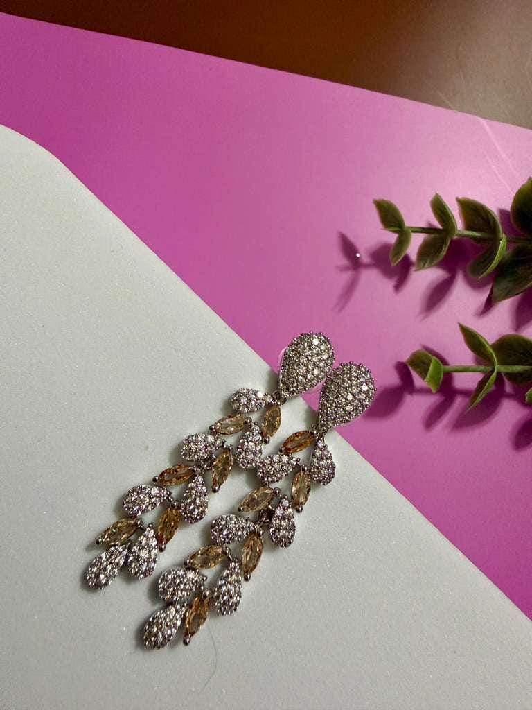 Champagne Crystal Chandelier Earrings Luxury Statement Earrings Long Dangle Bridal Earrings