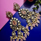 Pink Kundan Chandelier Earrings Bridal Statement Earrings Pearl Dangle Earrings