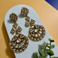 Traditional Kundan Chandbali Earrings Indian Bridal Earrings Pearl Statement Earrings