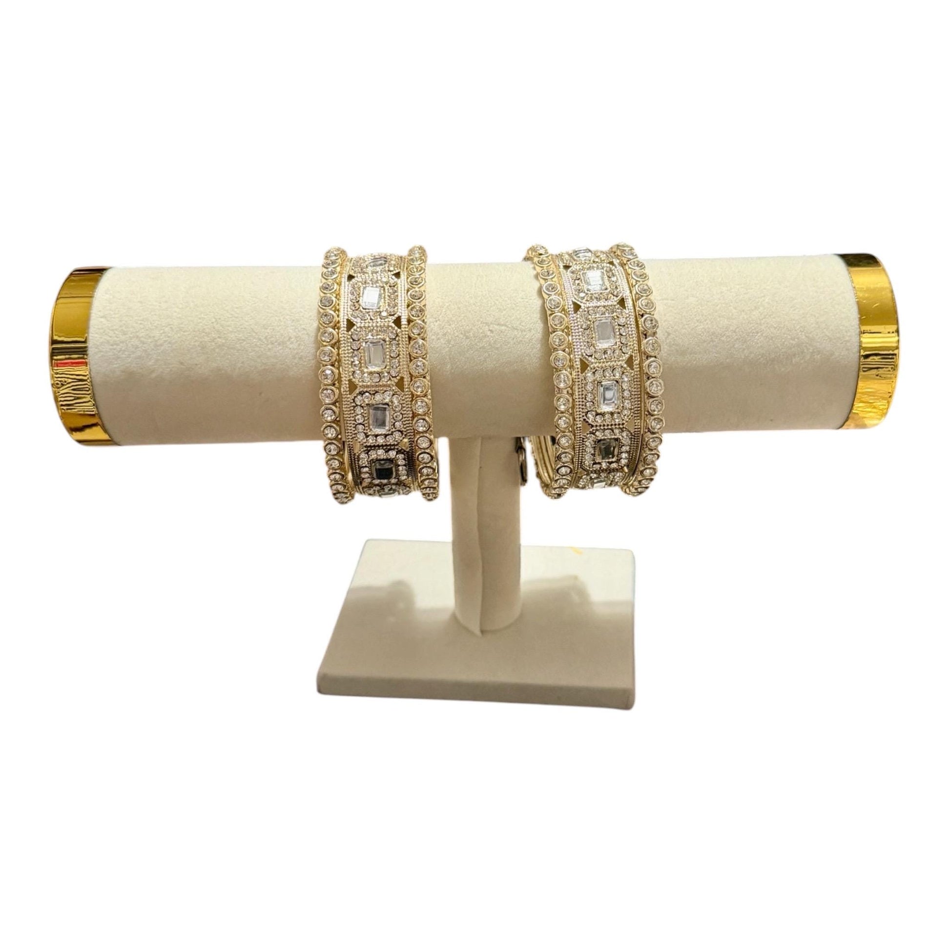 Kundan bangle set gold