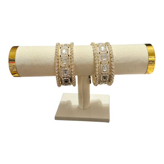 Kundan bangle set gold