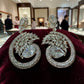 Luxury CZ Hoop Statement Earrings Bridal Diamond Simulant Drop Earrings Wedding Jewelry