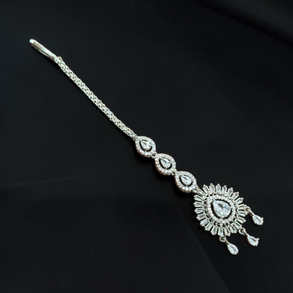Bollywood Indian Designer ad tikka head piece bindya silver plated.