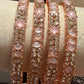 Blush Royale Rose Gold Bangles Set, Pink Statement Bridal Bangles, Elegant Wedding Jewelry.