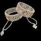 Silver Statement Kada Bracelet Set, Adjustable Bridal Wrist Cuff, Vintage Ethnic Jewelry