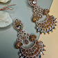 Statement Chandbali Earrings for Women, monzonite Bridal Earrings, Indian Wedding Earrings