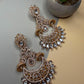 Statement Chandbali Earrings for Women, monzonite Bridal Earrings, Indian Wedding Earrings