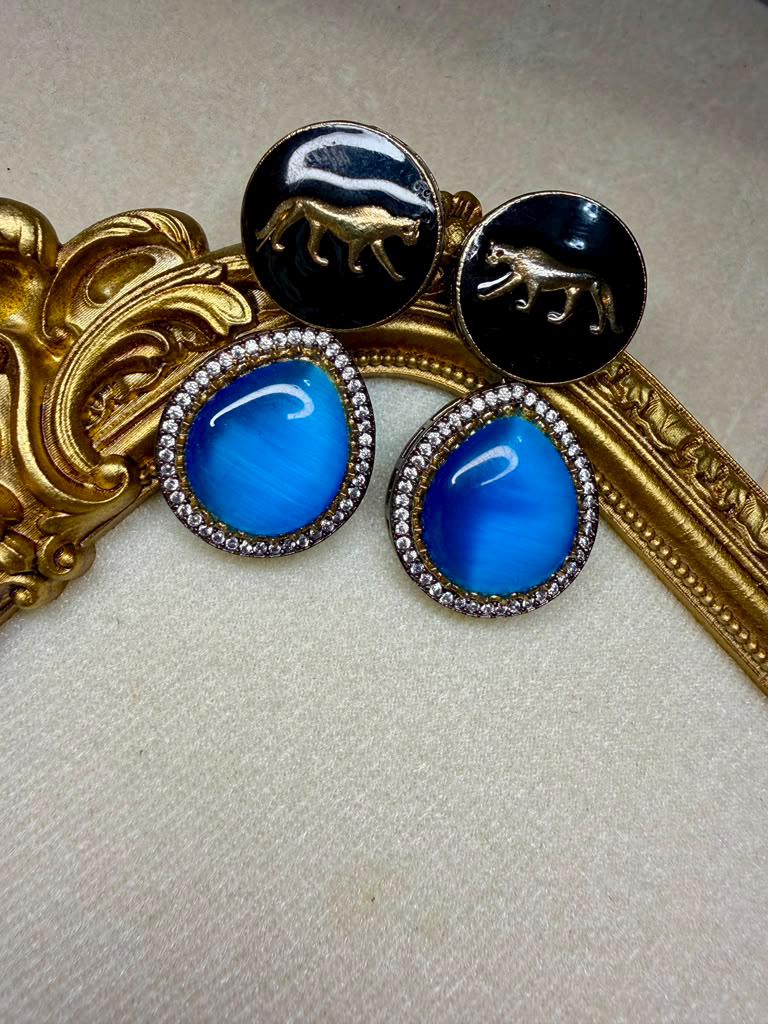 Multicolor Statement Necklace Set with Matching Stud Earrings, Jewelry
